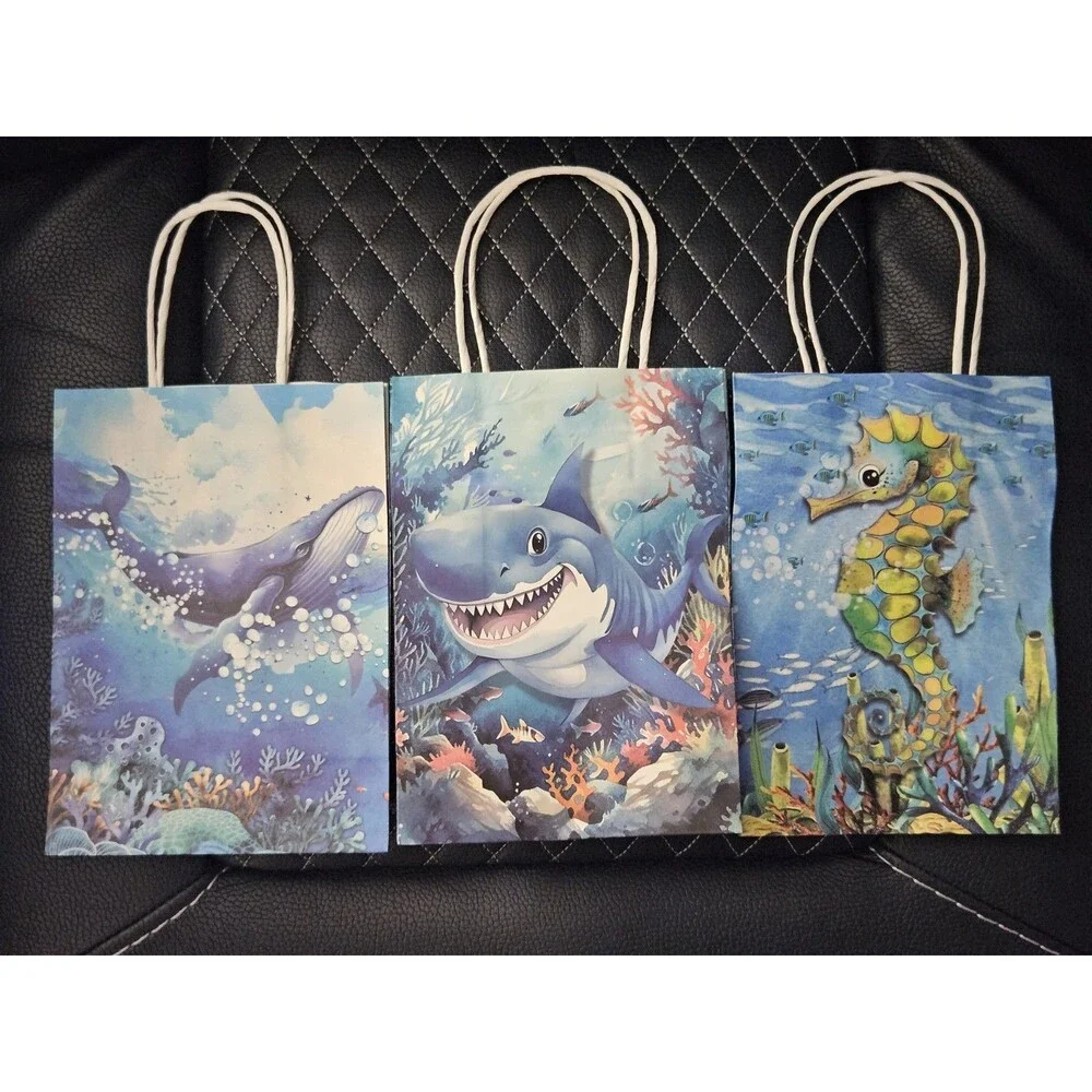 6 Pack Sea Animals Gift Bags Under the Sea Party Favor Bags Ocean Theme
